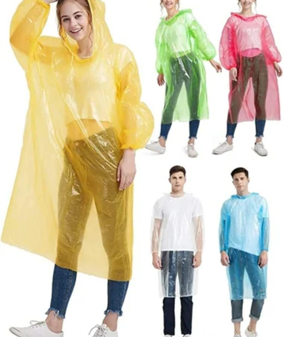 Unisex Disposable Rain Coat(Pack of 5)